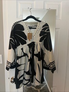anthropologie white and black dress Rodeo Anthropologie